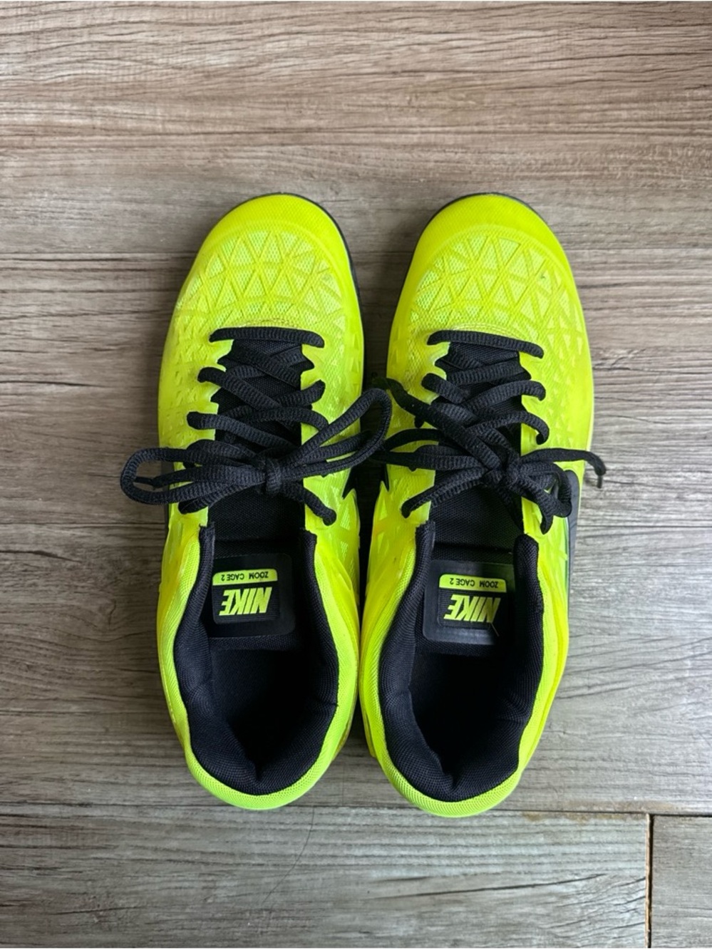 Nike Neon Yellow and Black Men's Athletic Shoes size 10